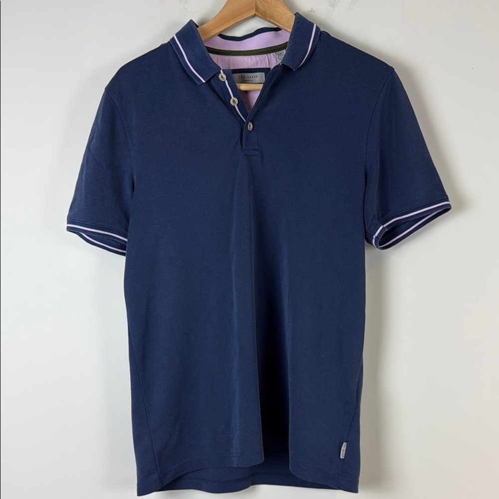 Ted Baker London Blue Polo Shirt Classic Fit Size Medium